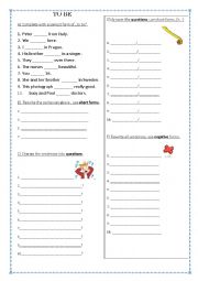 English Worksheet: To be for beginners - all forms