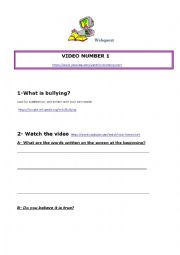 English Worksheet: Bullying webquest