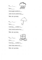 English Worksheet: Rain go away