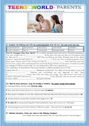 English Worksheet: TEENS WORLD-PARENTS