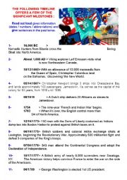 English Worksheet: American Timeline Recap