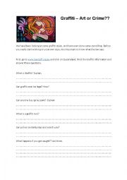 English Worksheet: Queensland Law & Graffiti (Australian based)