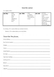 English Worksheet: city-describe a place