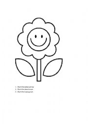 English Worksheet: color the flower