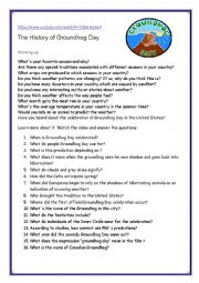 English Worksheet: Groundhog Day - VIDEO SESSION (3,41)