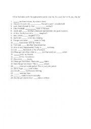 English Worksheet: Possesive adjectives
