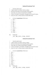 English Worksheet: Grammar test (plurals)