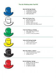 English Worksheet: Thinking Hats