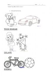 English Worksheet: My toys