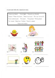 English Worksheet: Classroom rules-To Be-Colours 