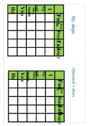 English Worksheet: Verb to be Battleships