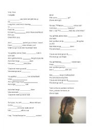 English Worksheet: new song : style taylor swift