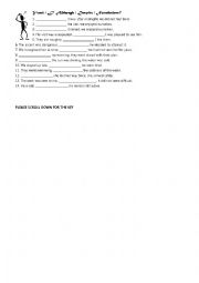 English Worksheet: Although/Despite/Inspite of