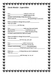 English Worksheet: Stevie Wonder - Superstition