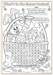 English Worksheet: Whats in the Easter basket?