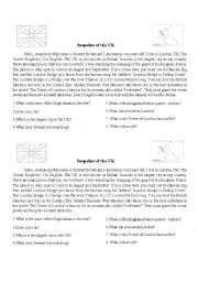 English Worksheet: Snapshot of the UK