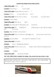 English Worksheet: Dialogue: At the ticket office