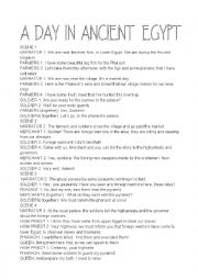 English Worksheet: a day in Ancient Egypt