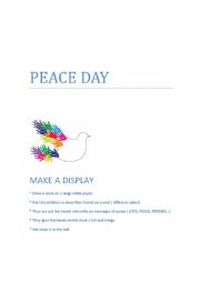 English Worksheet: PEACE DAY DISPLAY
