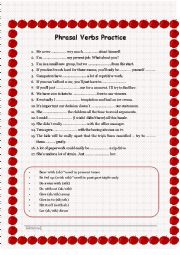 English Worksheet: Phrasal verbs