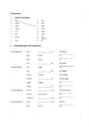 English Worksheet: comparatives and superlatives worksheet