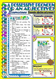 English Worksheet: Possessive Pronouns and Adjectives