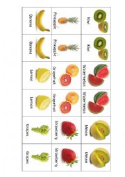 English Worksheet: Memory fruit
