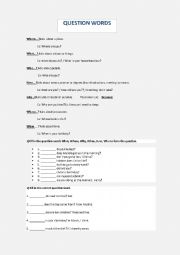 English Worksheet: INTERROGATIVES