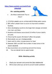 English Worksheet: Topic: Water Pollution (video task)