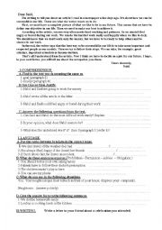 English Worksheet: Test/quiz common core 