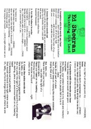 English Worksheet: Ed Sheeran Thinking Out Loud worksheet