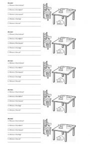 English Worksheet: Prepositions ON - IN - UNDER