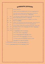 English Worksheet: possessive pronouns