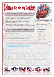 English Worksheet: Things to do in London