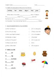 English Worksheet: Practice