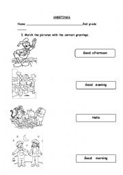 English Worksheet: GREETINGS