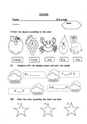 English Worksheet: COLORS