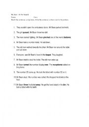 English Worksheet: Mr. Bean in the hospital