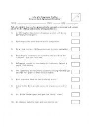 English Worksheet: 5 Subject Verb Agreement Exercises