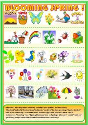 English Worksheet: Blooming spring: matching activity