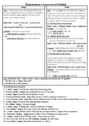 English Worksheet: Wish or Hope