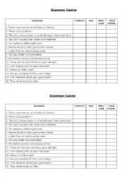 English Worksheet: Grammar Casino