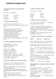 English Worksheet: Grammar practice tasks