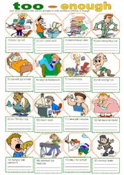 English Worksheet: Too - Enough 2