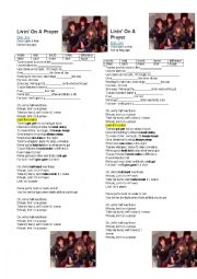 English Worksheet: Song:Living on a prayer (Bon Jovi)