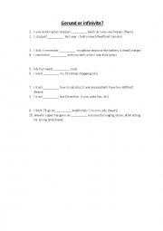 English Worksheet: Gerund or infinitive?