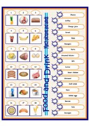 English Worksheet: Food and Drink