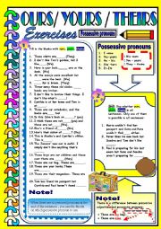  	Possessive Pronouns - Ours / Yours / Theirs