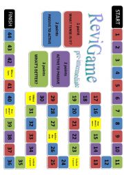 English Worksheet: ReviGame revision boardgame (pre-intermediate)