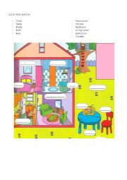 English Worksheet: Rooms and furniture